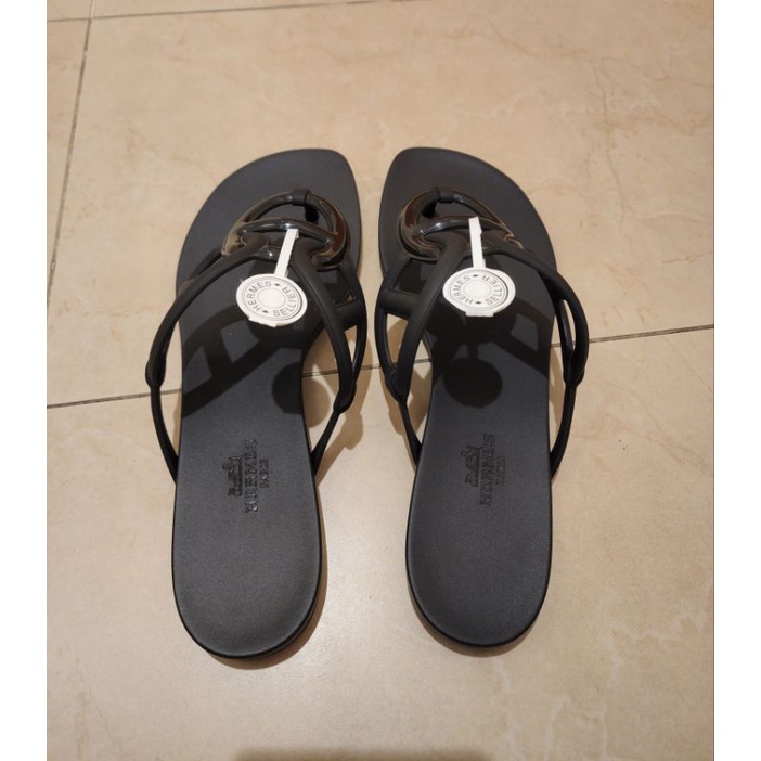 ใหม่-hermes-egerie-sandal-ของเเท้-size-39-สีดำ-ของเเท้