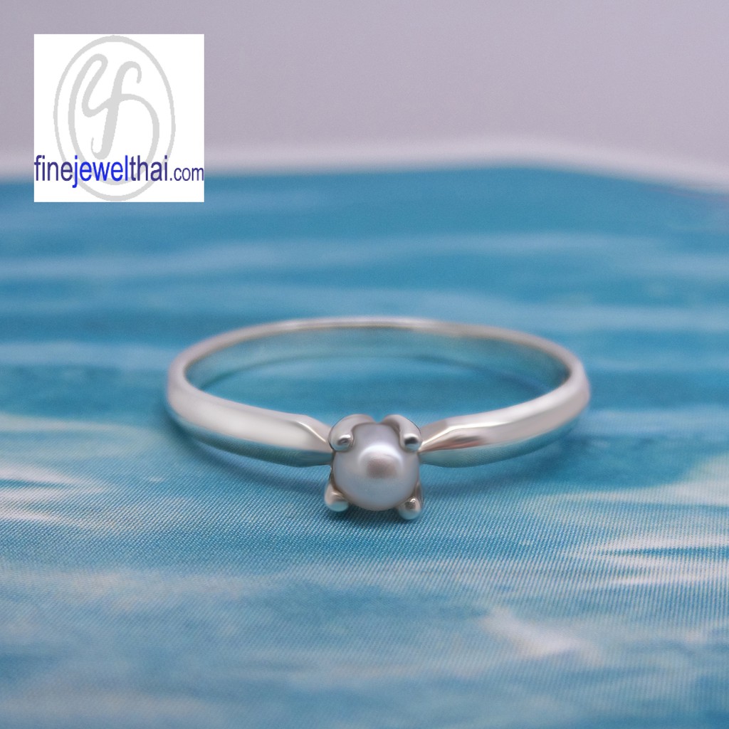 finejewelthai-แหวนมุก-แหวนเงิน-มุกแท้-แหวนประจำเดือนเกิด-pearl-silver-ring-r1183pl