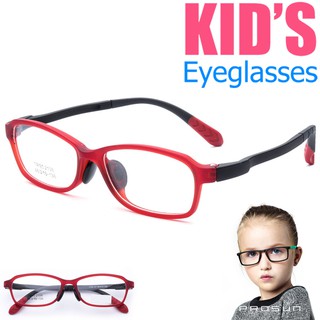 KOREA แว่นตาแฟชั่นเด็ก แว่นตาเด็ก รุ่น 2106 C-7 สีแดง ขาข้อต่อ วัสดุ TR-90 (สำหรับตัดเลนส์) เบาสวมไส่สบาย