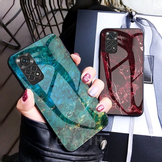 Ready Stock เคสโทรศัพท์ Xiaomi Redmi Note 11 Pro 11s Note11 4G 5G Global Version New Luxury Marble Hard Tempered Glass Scratch Protection Cover เคส Note11Pro