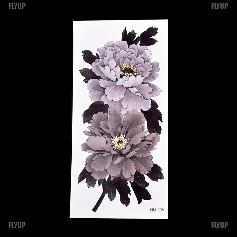 flyup-สติกเกอร์รอยสักชั่วคราว-จีน-ดอกโบตั๋น-ดอกไม้-แขน-ร่างกาย-กันน้ํา-สําหรับผู้หญิง