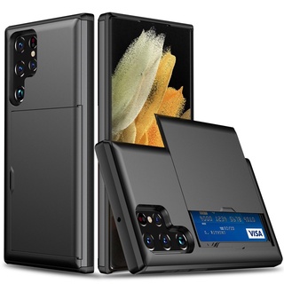 เคสโทรศัพท์มือถือ กันกระแทก พร้อมช่องใส่บัตร สําหรับ Samsung S s21 Ultra s21 Plus Note 20 Ultra S20 Ultra Note 8 9 Note 10 Plus 5G