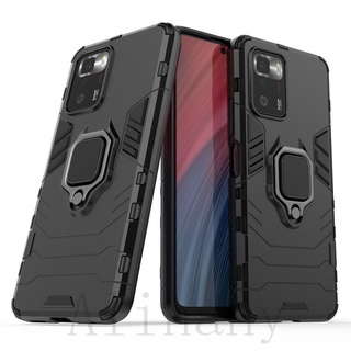 เคส Xiaomi POCO X3 GT ฮาร์ดเคสกันกระแทกเคสโทรศัพท์ Hybrid Armor Shockproof Ring Case Xiaomi POCO X3GT Cover Stand