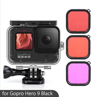 ภาพหน้าปกสินค้าGopro Hero 9 Black Waterproof Housing Case Diving Filter Lens Underwater 50M Protective Shell Box for Go Pro 9 Accessories ซึ่งคุณอาจชอบราคาและรีวิวของสินค้านี้