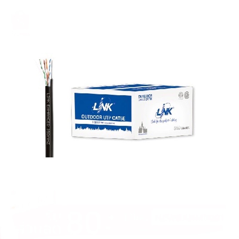 สายแลน CAT 5E UTP, PE OUTDOOR w/Drop Wire (Single Jacket) สีดำมีสลิง ...