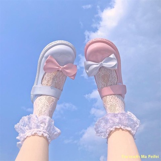 สินค้า พร้อมจัดส่ง#🙆🎉น้องนุ่มโลลิต้าน่ารัก JK โบว์ เป็ดแมนดารินสีเข้าชุดกับรองเท้าหนังเดิมเล็ก ๆ วิทยาลัยหญิงหวานรองเท้าเดียว
