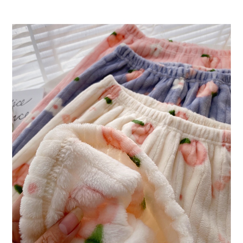 bj067-สินค้าพรีออเดอร์-ชุดนอนขนนุ่มนิ่ม-ลายพีช-น่ารักมากๆๆๆ-นิ่มมากกก-น่ารักสุดๆ
