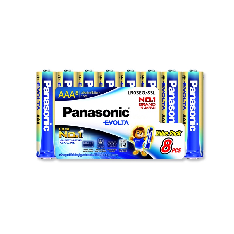 ภาพหน้าปกสินค้าถ่านอีโวต้า AAA (แพ็ค8ก้อน) Panasonic LR03EG/8SL