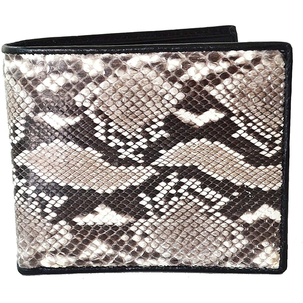 กระเป๋าสตางค์-หนังงูเหลือม-unisex-python-bifold-wallet-สีธรรมชาติ