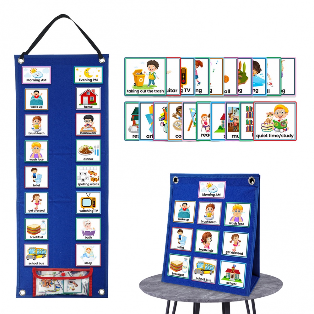70PCS Visual Schedule การ์ด Chore Chart Schedule Board สําหรับเด็กเด็ก ...