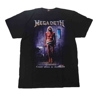 [100% Cotton] 2022 เสื้อวง Megadeth rock T-shirt เสื้อวงร็อค Megadeth เสื้อยืดวงร็อค