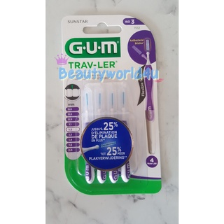 Gum Trav-Ler แปรงซอกฟันกัม 4 ชิ้น/แพค เลือกขนาดด้านใน