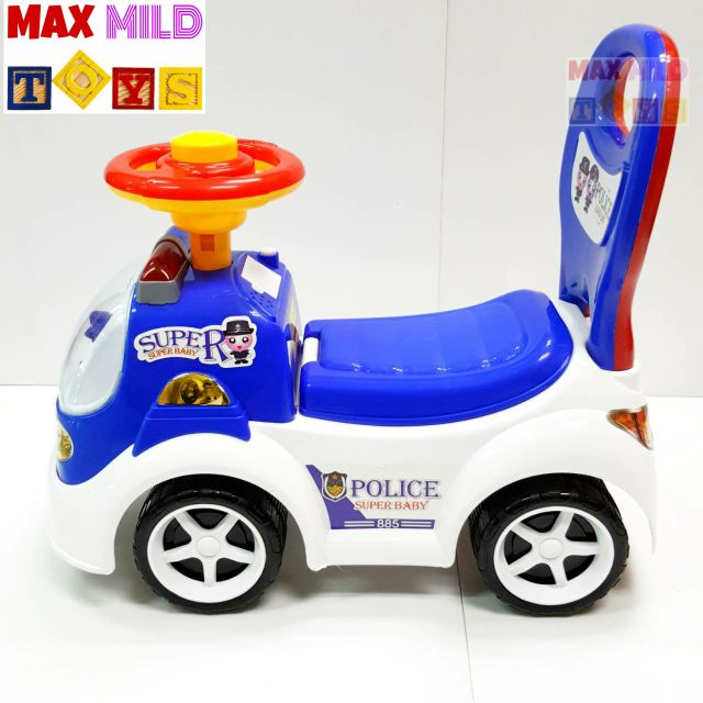 ภาพสินค้าPolice Sliding Car รถตำรวจ ขาไถ ขาถีบ มีเสียง มีไฟ มีกันหงายหลัง(BLUE) จากร้าน maxmildtoys บน Shopee ภาพที่ 2