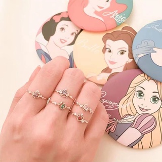 [YY] แหวนเจ้าหญิงดิสนีย์ สีโรสโกลด์ หรูหรา แฟชั่นสําหรับผู้หญิง