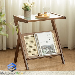 ภาพขนาดย่อของภาพหน้าปกสินค้าMOTTOMO Luxury Modern Solid Bamboo Coffee Table with Woven and Moru Glass Top โต๊ะข้างเตียง โต๊ะกาแฟ สไตล์มินิมอล จากร้าน mottomodeco บน Shopee
