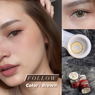 🔥คอนแทคเลนส์✨ขนาดบิ๊กอาย✨Brown✨ Follow (Lovelylens)