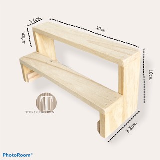 ของแต่งบ้าน บันไดไม้สนขนาดเล็ก สำหรับวางโมเดลชั้นวางจิ๋วจัดโต๊ะทํางานเสริมดวง  จัดสวนเล็กๆในบ้าน