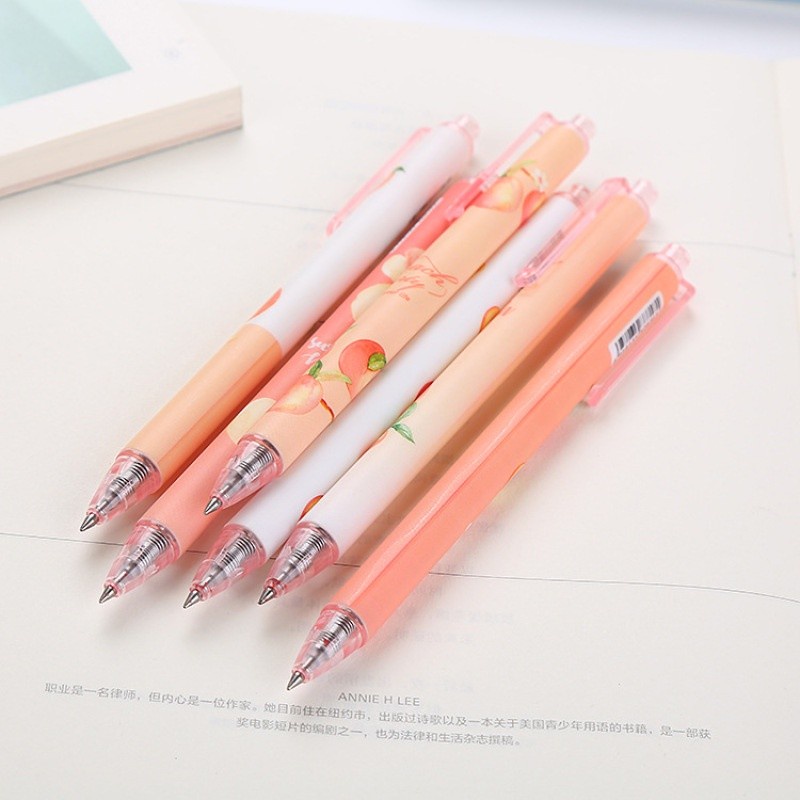 ปากกาเจล-แบบกด-0-5mm-ลายผลไม้น่ารัก-1-แพ็ค-มี-2-แท่ง-คละลาย