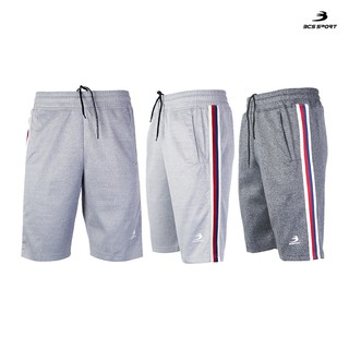 BCS SPORT กางเกงลำลองขาสั้น UNISEX ตัดต่อเทปทอ รหัส SF670 เนื้อผ้าท๊อป-ดราย BCS TOP-DYED STRIPED SHORTS