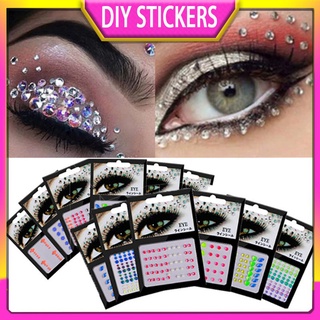 สติ๊กเกอร์อะคริลิคติดเพชร Rhinestones สําหรับตกแต่งใบหน้า