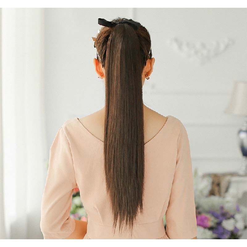 วิกผมหางม้าผูกตรงสวย-ยาว50-แฮร์พีชหางม้า-แฮร์พีชผมตรงแบบผูก-wig-เพิ่มความหนาให้ผม