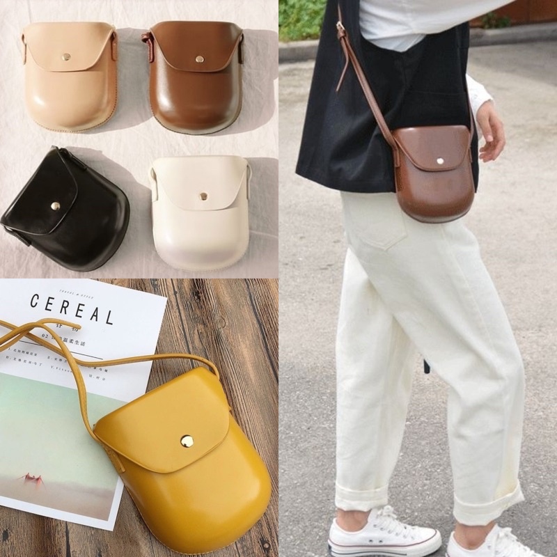 พร้อมส่ง-กระเป๋าหนัง-สไตล์เกาหลี-สะพายข้าง-แฟชั่นผู้หญิง-แฟชั่นผู้ชาย-รุ่น-egg