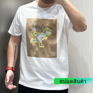 เสื้อยืดแขนสั้น ผ้าฝ้าย ระบายอากาศได้ดี พิมพ์ลายไดโนเสาร์ เข้ากับทุกการแต่งกาย แฟชั่นฤดูร้อน สไตล์คลาสสิก สําหรับผู้ชาย