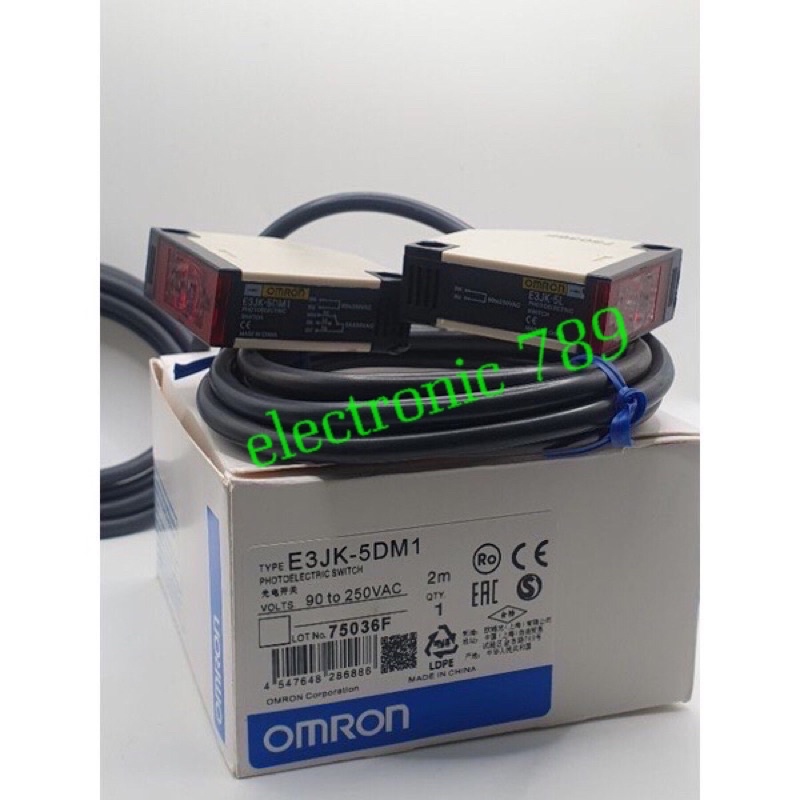 ได้2ตัวตามรูป-omron-โฟโตอิเล็กทริคสวิทช์ผ่านลำแสง-e3jk-5dm1-จับ5เมตรเซ็นเซอร์อินฟราเรดพร็อกซิมิตี้-90-250v-ปกติเปิด