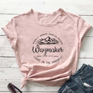 Waymaker Isaiah 42:16 T-shirt Aesthetic Summer Graphic Inspirational Quote Tshirt Women Scripture Christian  -
