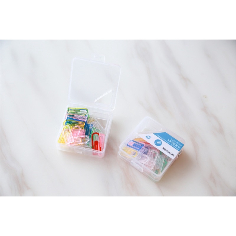 คลิปหนีบกระดาษพลาสติกคละสี-plastic-papaer-clips-พร้อมส่ง