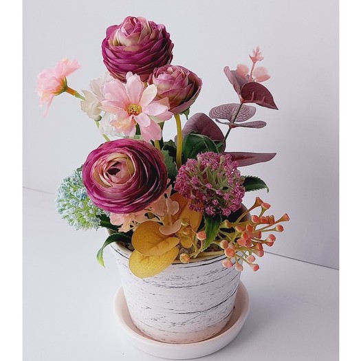 ดอกไม้ประดิษฐ์พร้อมแจกันเซรามิกชุดตกแต่งบ้านห้องน้ำและห้องนอนบ้านสำนักงานห้องครัวในร่มงานแต่งงานเจ้า