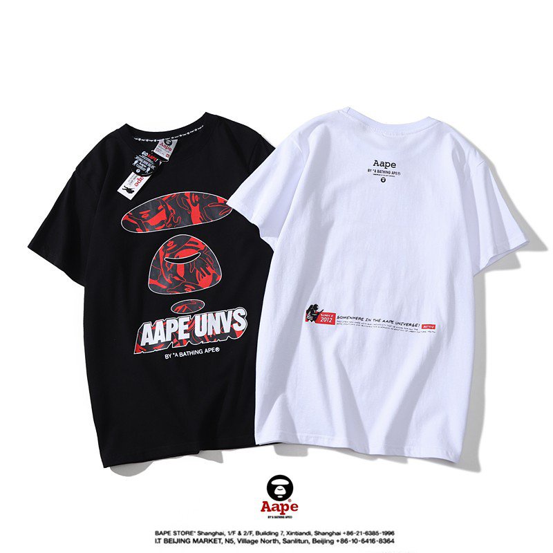 ทางเลือกที่ดีที่สุดของคุณaape-clic-red-camo-ape-monkey-letter-cotton-cal-loose-tshirt-men-women-o-neck-short-sleeve-whit