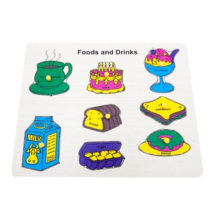 0885หมุดภาพตัดต่อ อาหาร-เครื่องดื่ม , ของเล่นไม้, ของเล่นเสริมพัฒนาการ, ของเล่นเด็กอนุบาล, สื่อการสอนเด็กอนุบาล