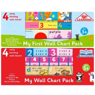 **ขายเคลียร์สต๊อก แพคคู่ ราคาพิเศษ**ได้ 2 เซ็ต รวม 8 แผ่น**My First Wall Chart Pack Age 3+และ Age 5+ โปสเตอร์ ติดผนัง