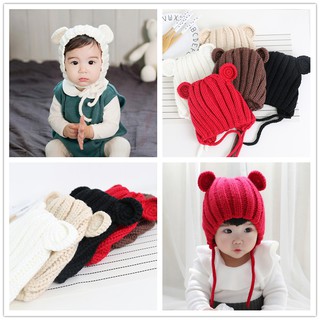 หมวกผ้าขนสัตว์สไตล์เกาหลีสำหรับเด็ก