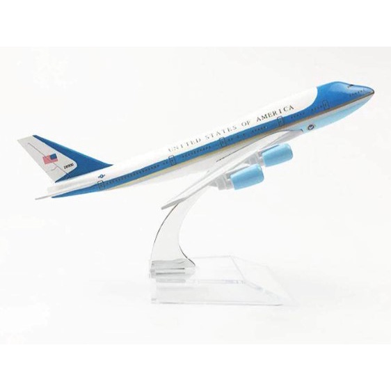 โมเดลเครื่องบิน-พร้อมส่งจากไทย-united-states-of-america-boeing-747-ขนาด-16cm-มีขาตั้งโชว์