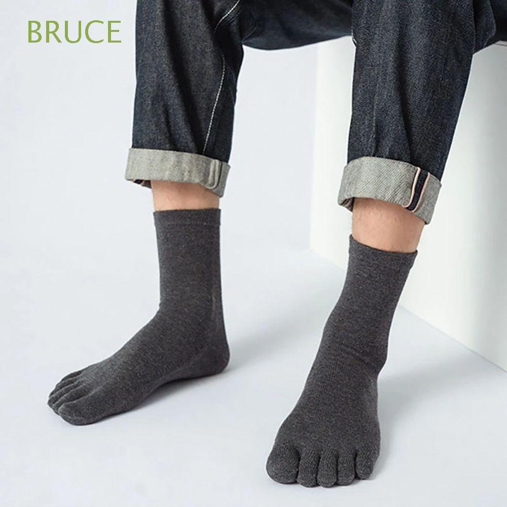 bruce-breathable-five-finger-socks-casual-middle-tube-socks-toe-socks-five-toe-solid-color-running-anti-slip-soft-sports-mens-socks-multicolor