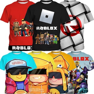 เสื้อยืดแขนสั้น พิมพ์ลายการ์ตูน ROBLOX สําหรับเด็กผู้ชาย อายุ 3-13 ปี