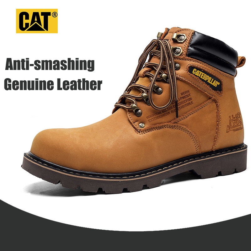 caterpillar-safety-shoes-รองเท้าเซฟตี้ผู้ชายรองเท้าบูทหุ้มข้อหนังแท้-2-สไตล์-ขนาด-38-47