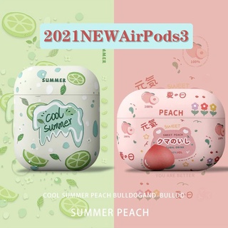 Peach Lemon Slice ใหม่ compatible AirPods3 Case Frosted TPU Case compatible AirPods 3rd Generation หูฟังสำหรับ Apple compatible AirPods Pro Case compatible AirPodsPro กรณี compatible AirPods2 กรณี