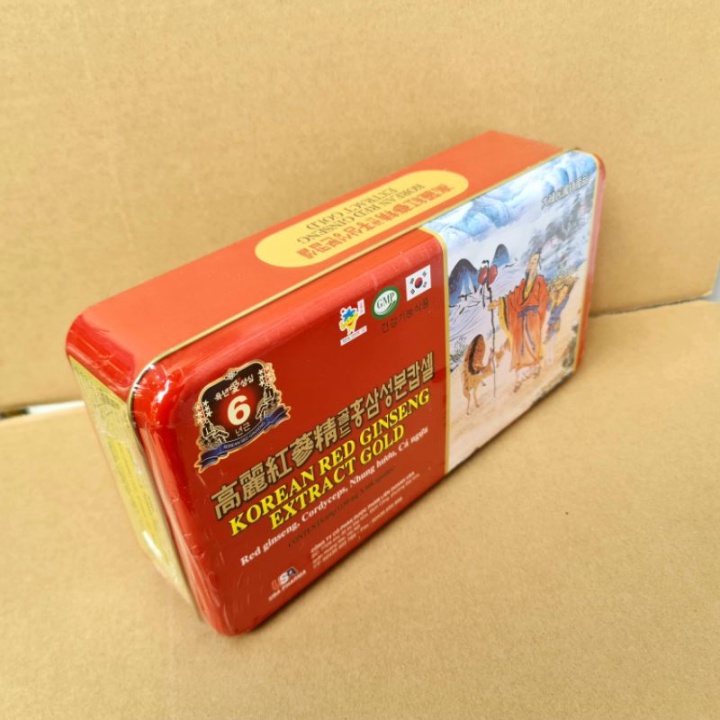 korean-red-ginseng-extract-gold-โสมแดงเกาหลี-อายุ-6-ปี-สกัดเข้มข้น100-1150mg-1-กล่องมี-60-เม็ด-โสมเกาหลีของแท้100