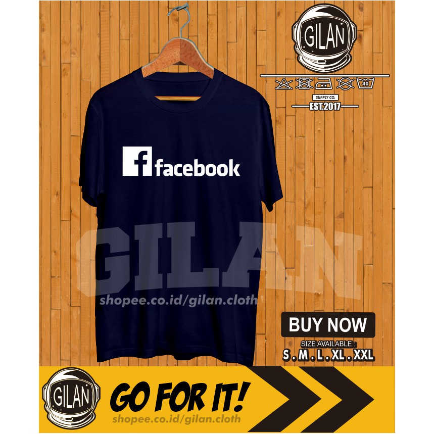 เสื้อทหาร-โลโก้facebookเสื้อยืดโลโก้โซเชียลมีเดีย-ผ้าgilan