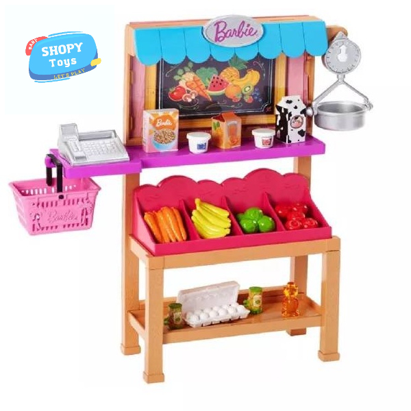 barbie-a-set-of-furniture-shop-foodstuff-ตุ๊กตา-บาร์บี้-ชุดร้านขายของชำ-babyshopy