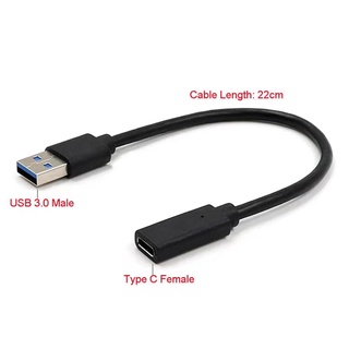 USB 3.1 Type C Female to USB 3.0 Male Connector Data cable USB-C Black