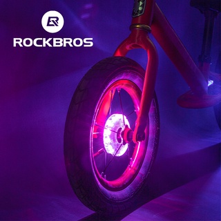 สินค้า Rockbros ไฟดุมล้อจักรยาน กันน้ํา 7 สี ตรวจจับการสั่นสะเทือน ชาร์จ USB อุปกรณ์เสริมจักรยาน 1 ชิ้น