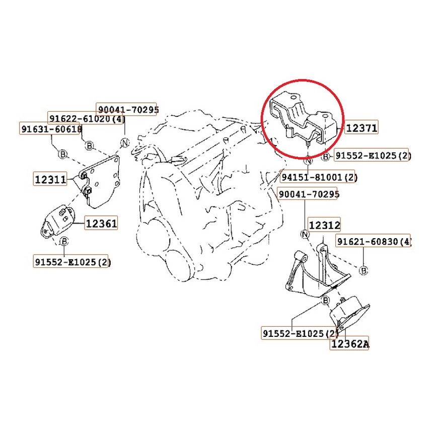 doctor-car-ยางแท่นเครื่อง-ตัวหลัง-ยางแท่นเกียร์-โตโยต้า-อแวนซ่า-อะแวนซ่า-toyota-avanza-f600-2003-2011-เกียร์ออโต้