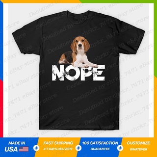 tshirtเสื้อยืดคอกลมฤดูร้อนNope เสื้อยืด ผ้าฝ้าย 100% พิมพ์ลาย Lazy Beagles Dog Lover Breed ของขวัญ สําหรับคนรักการขายส่ง
