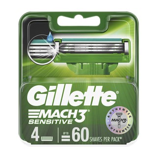 ผลิตภัณฑ์กำจัดขน GILLETTE ใบมีดมัคทรีเซ็นซิทีฟ 4 ใบ ของใช้ส่วนตัว ผลิตภัณฑ์ ของใช้ภายในบ้าน RAZOR BLADE GILLETTE MACH 3
