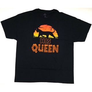 เสื้อยืดแขนสั้น ผ้าฝ้าย 100% พิมพ์ลาย Parks The Lion King Nala Silhouette "His Queen" แฟชั่นฤดูร้อน สําหรับผู้ชาย