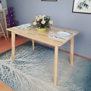 โต๊ะกินข้าว โต๊ะอาหาร Evergreen Furniture Dining Table 1.2 เมตร (ราคานี้เฉพาะโต๊ะ) ทำจากไม้ยางพารามี 2 สีให้เลือก